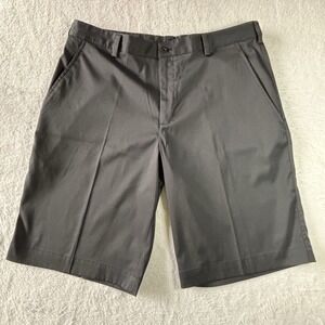 Men's Nike Golf Dri-Fit Black Flat Front Golf Shorts Size 34 Moisture Wicking